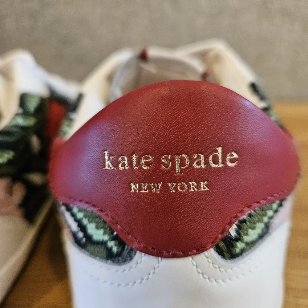 Kate Spade Ace Rose Women's Sneakers With Floral Embroidered Design Size 7.5